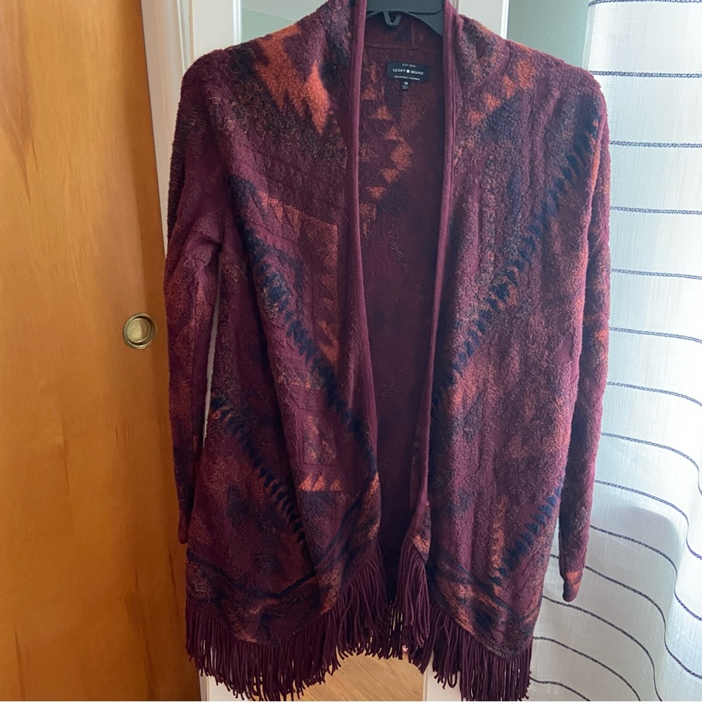Lucky Brand Fringe Cardigan